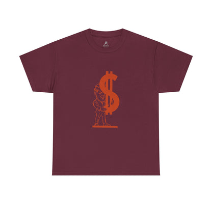 T-Shirt — Red Dollar Sign Statue Graphic Tee