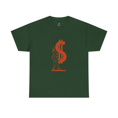 T-Shirt — Red Dollar Sign Statue Graphic Tee
