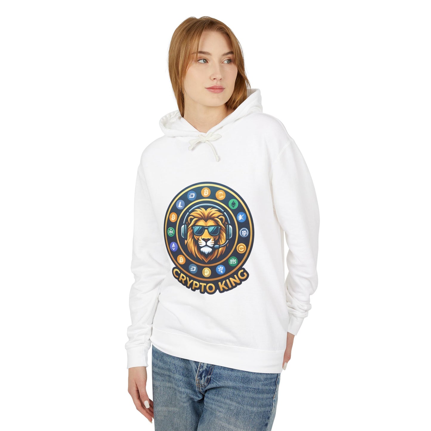 Crypto King Hoodie — Lion Crest Cryptocurrency Graphic Hoodie