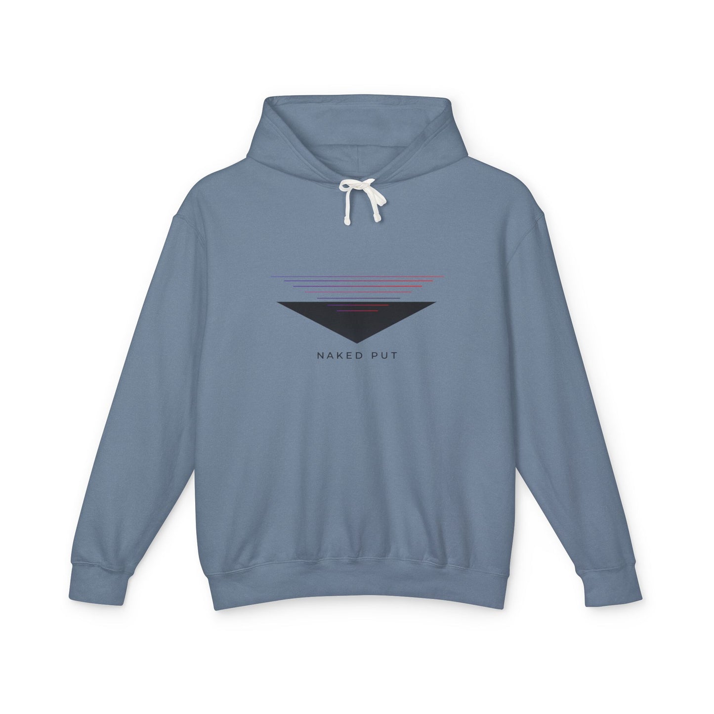 Naked Put Hoodie — Lightweight Hooded Sweatshirt with 'naked put' Graphic