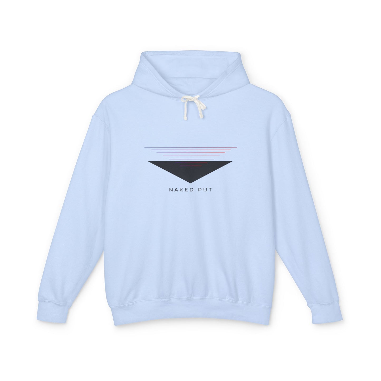 Naked Put Hoodie — Lightweight Hooded Sweatshirt with 'naked put' Graphic