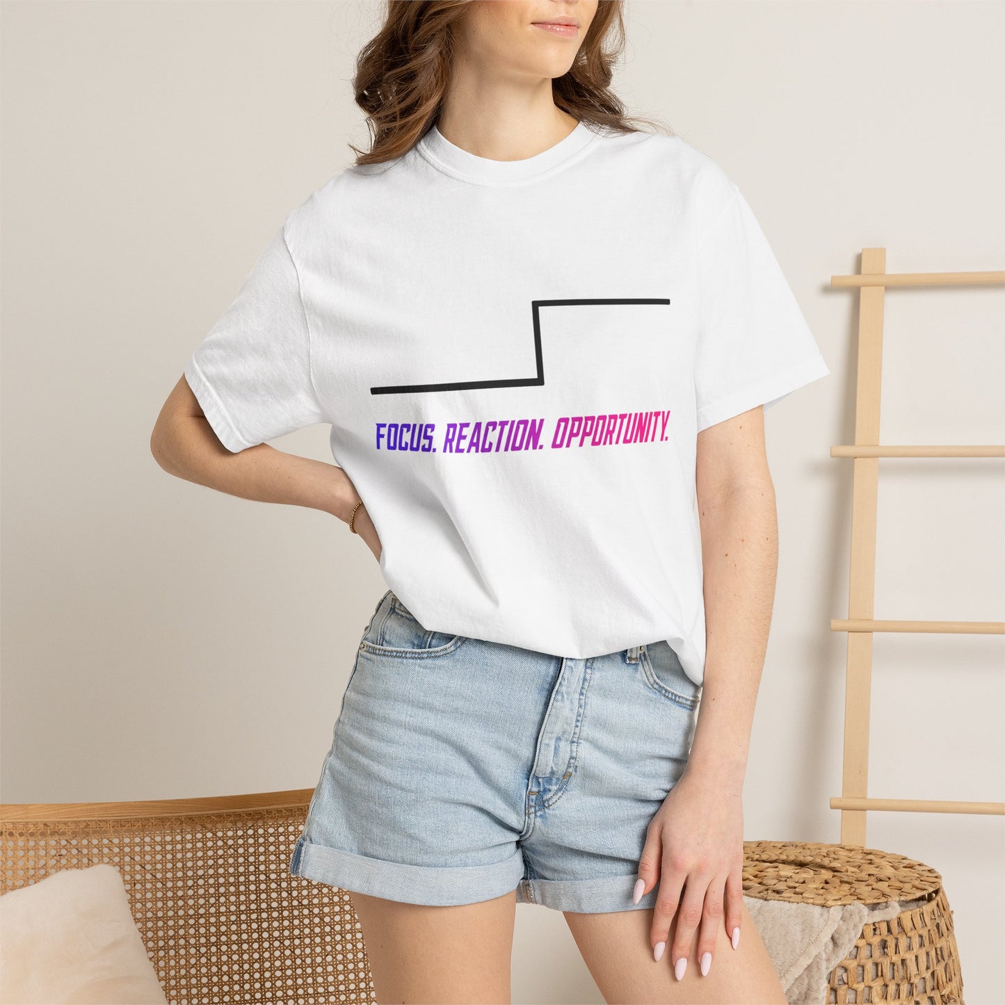 Focus. Reaction. Opportunity. T-Shirt — Minimalist Motivational Graphic Tee