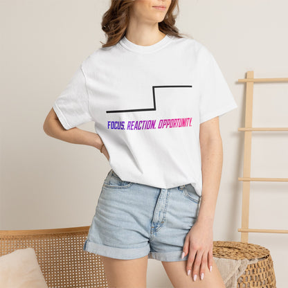 Focus. Reaction. Opportunity. T-Shirt — Minimalist Motivational Graphic Tee