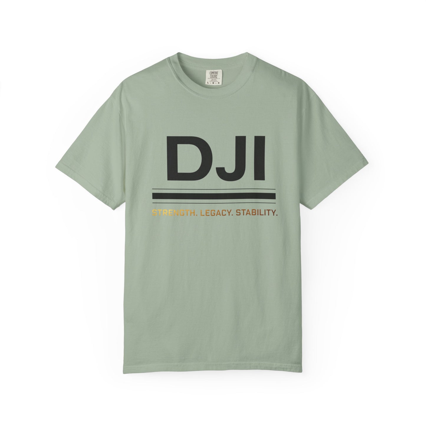 DJI Logo T-Shirt — Strength. Legacy. Stability. Crew Neck Tee