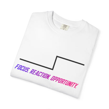 Focus. Reaction. Opportunity. T-Shirt — Minimalist Motivational Graphic Tee