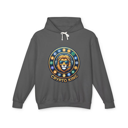 Crypto King Hoodie — Lion Crest Cryptocurrency Graphic Hoodie