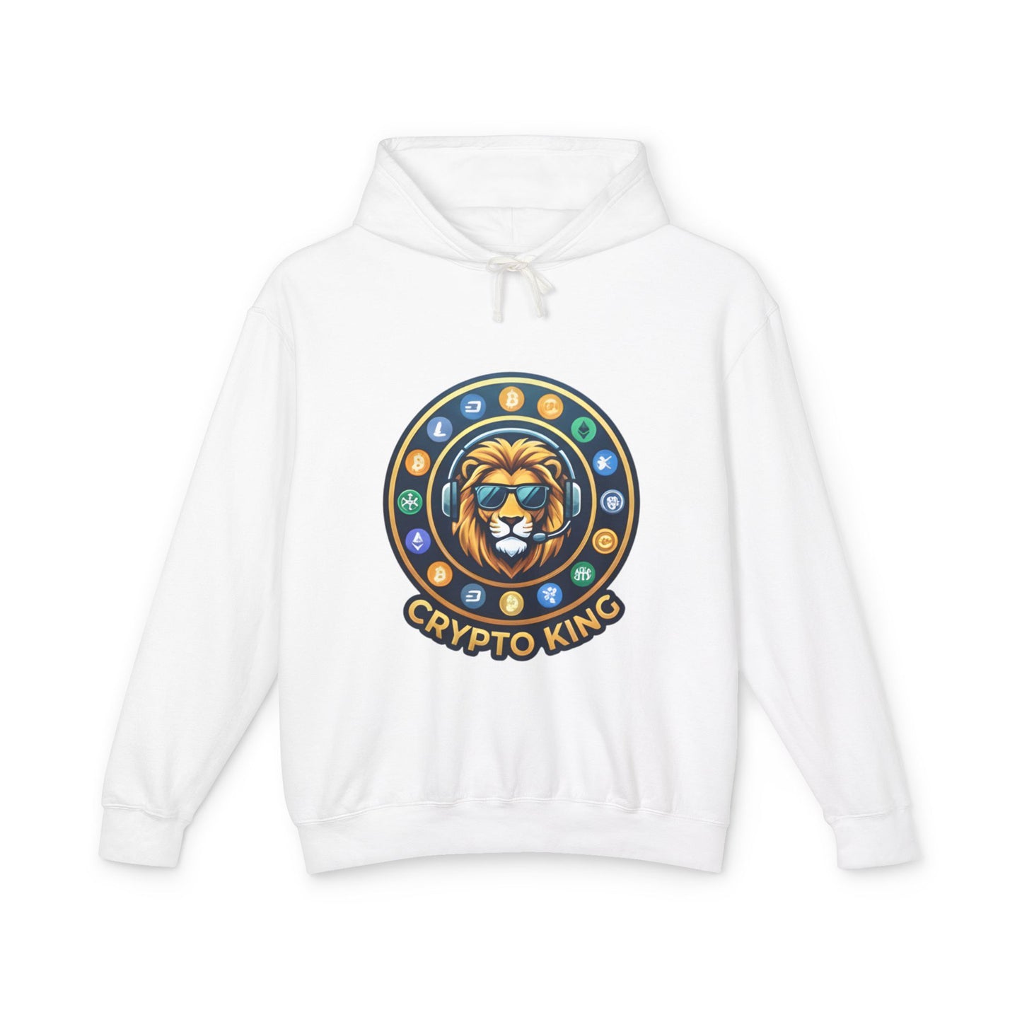 Crypto King Hoodie — Lion Crest Cryptocurrency Graphic Hoodie