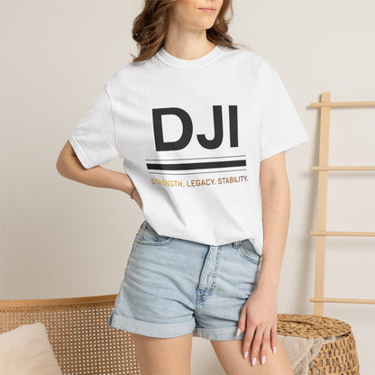 DJI Logo T-Shirt — Strength. Legacy. Stability. Crew Neck Tee