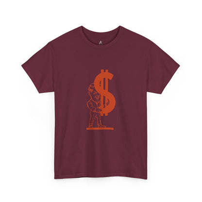 T-Shirt — Red Dollar Sign Statue Graphic Tee