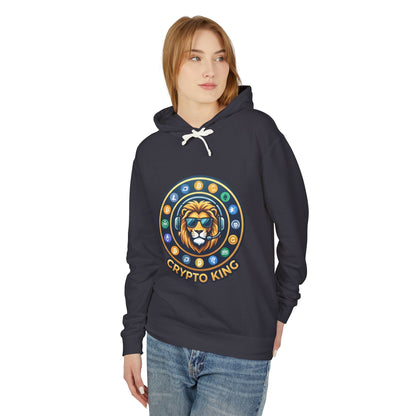 Crypto King Hoodie — Lion Crest Cryptocurrency Graphic Hoodie