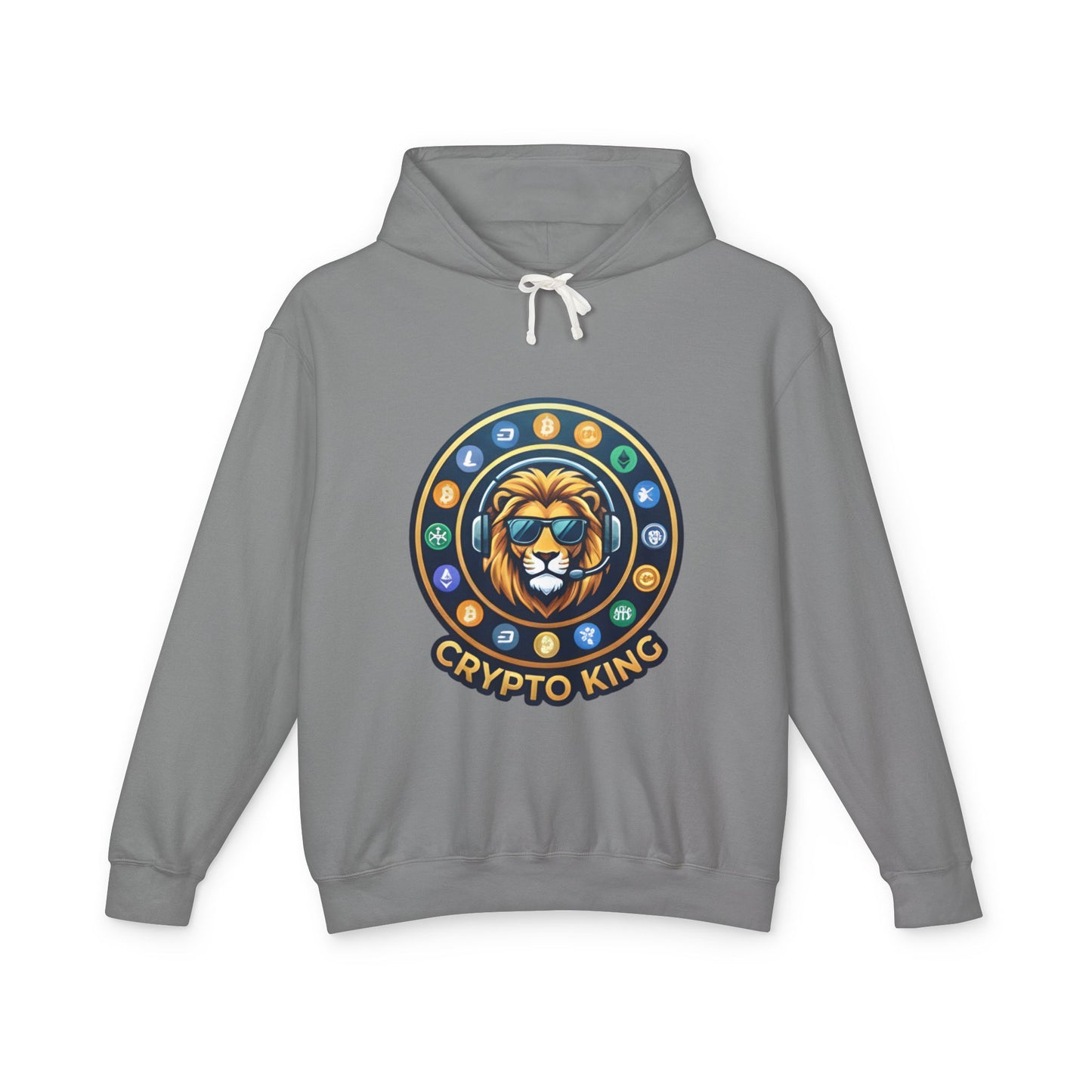 Crypto King Hoodie — Lion Crest Cryptocurrency Graphic Hoodie