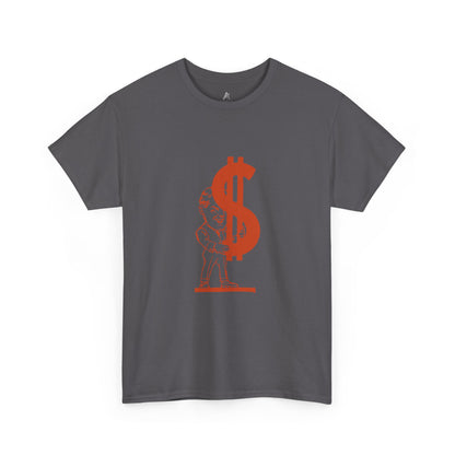 T-Shirt — Red Dollar Sign Statue Graphic Tee
