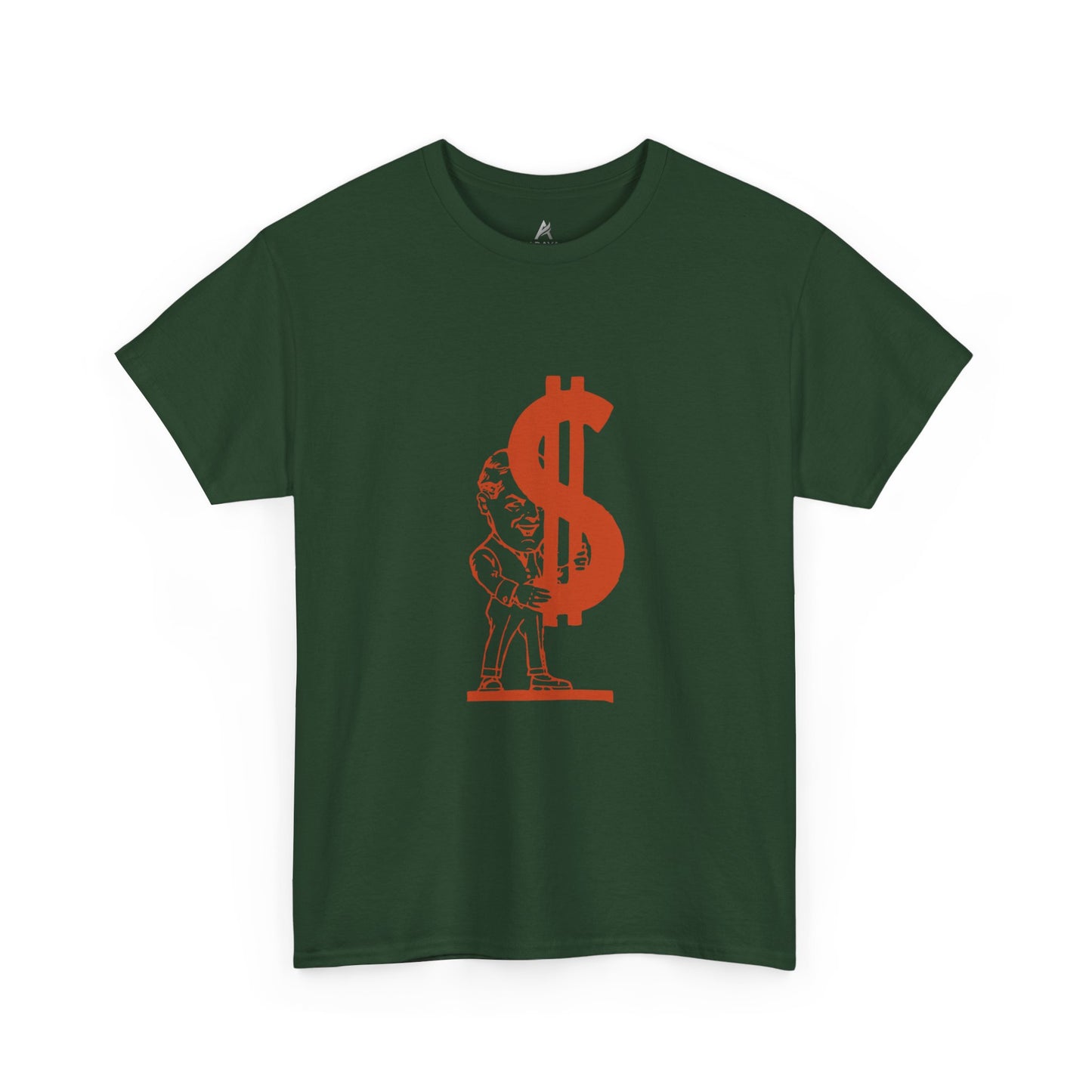 T-Shirt — Red Dollar Sign Statue Graphic Tee