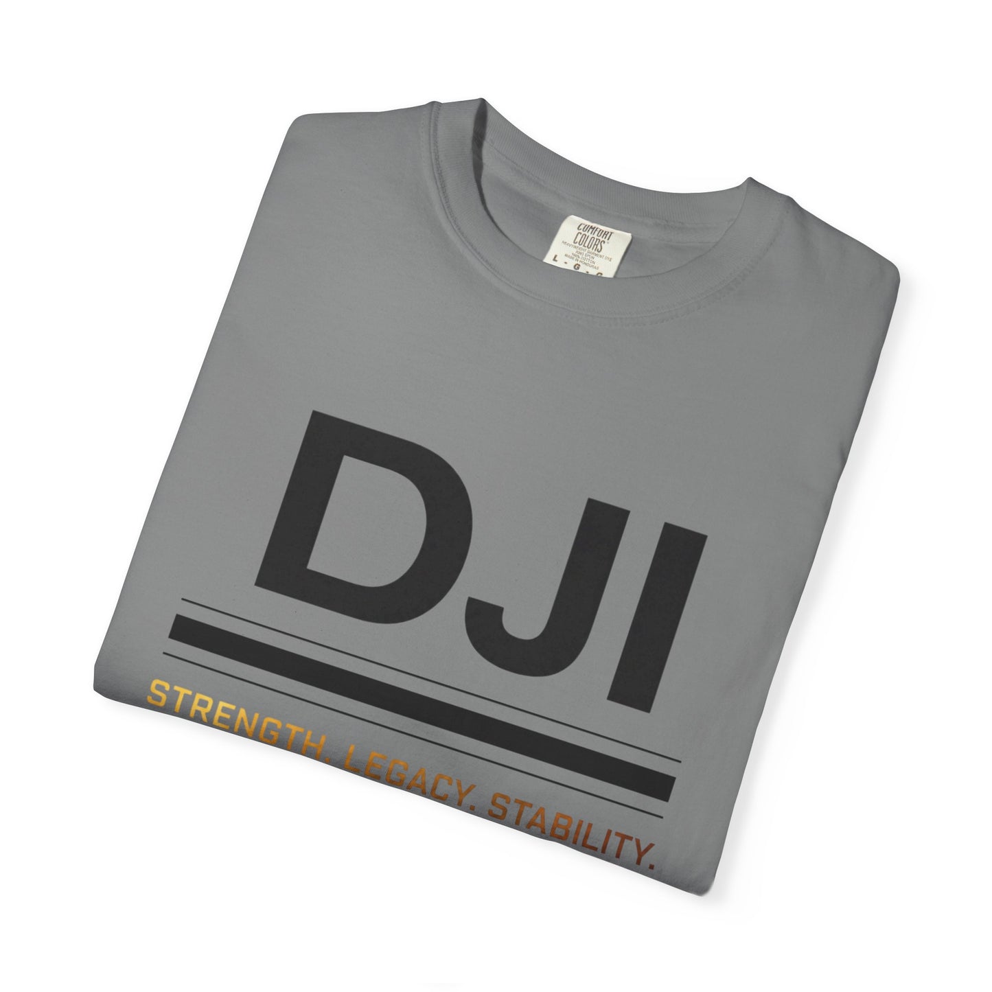 DJI Logo T-Shirt — Strength. Legacy. Stability. Crew Neck Tee
