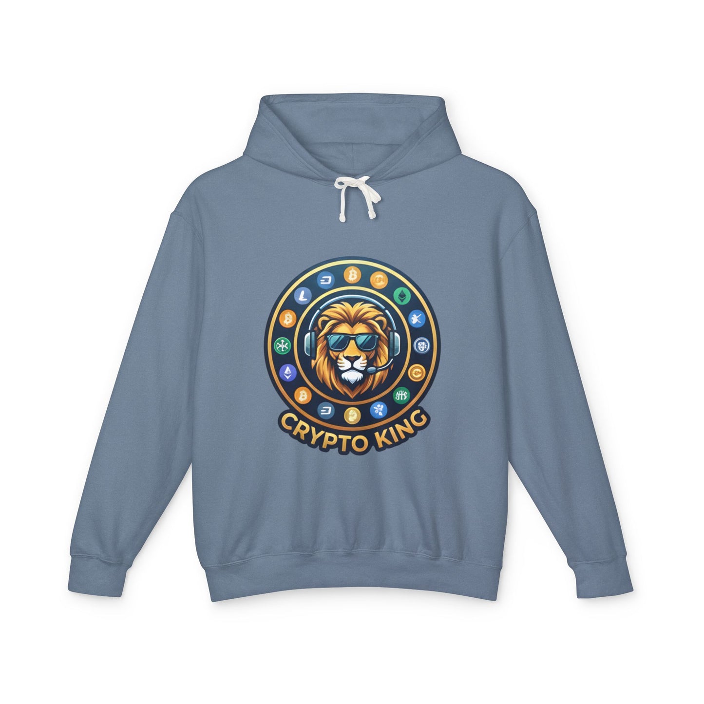 Crypto King Hoodie — Lion Crest Cryptocurrency Graphic Hoodie