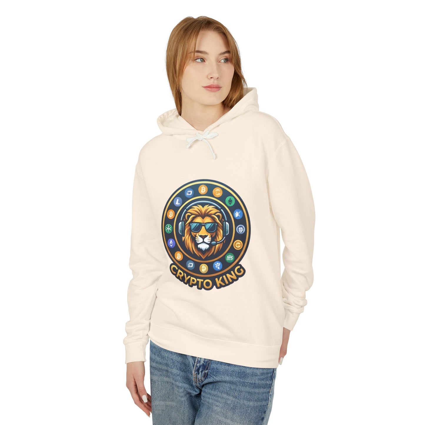 Crypto King Hoodie — Lion Crest Cryptocurrency Graphic Hoodie