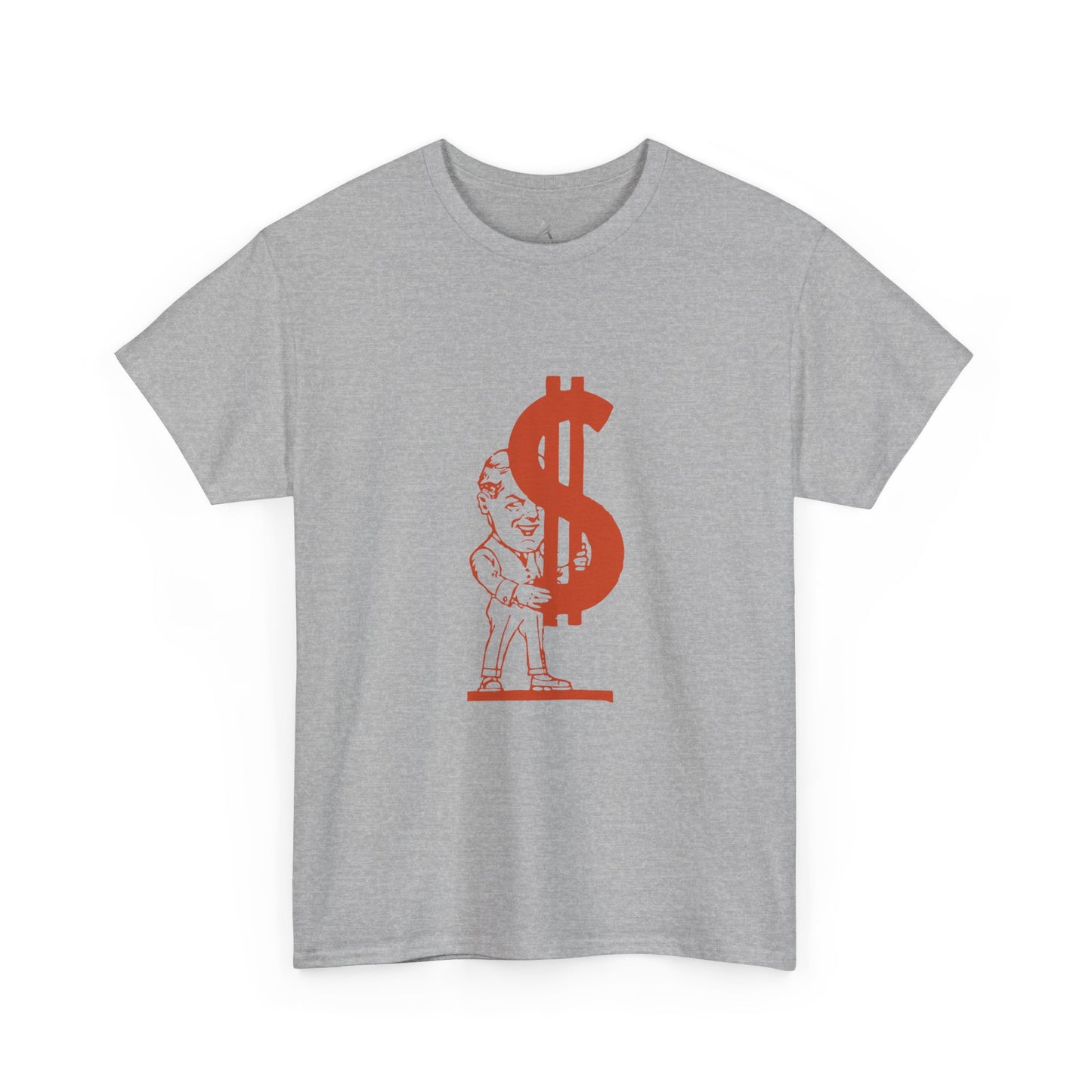 T-Shirt — Red Dollar Sign Statue Graphic Tee