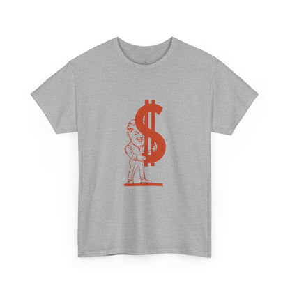 T-Shirt — Red Dollar Sign Statue Graphic Tee