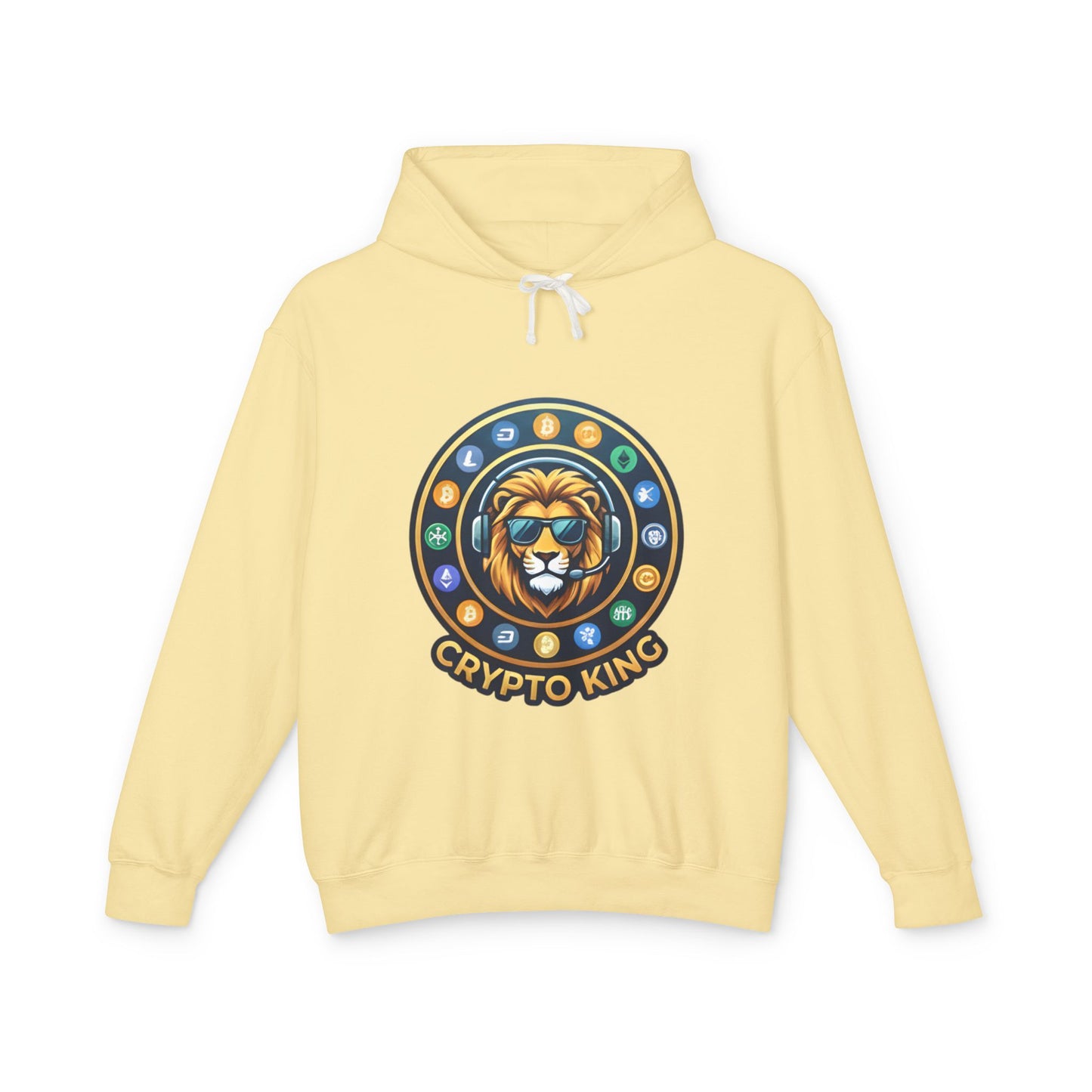 Crypto King Hoodie — Lion Crest Cryptocurrency Graphic Hoodie