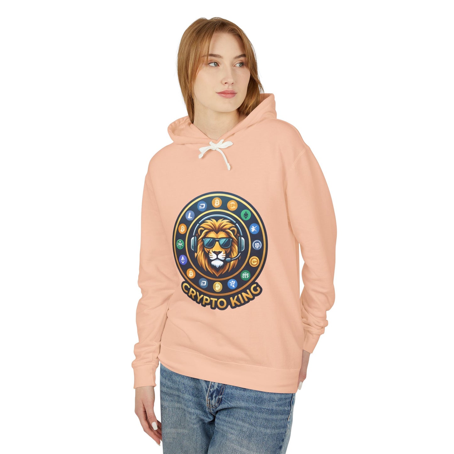 Crypto King Hoodie — Lion Crest Cryptocurrency Graphic Hoodie