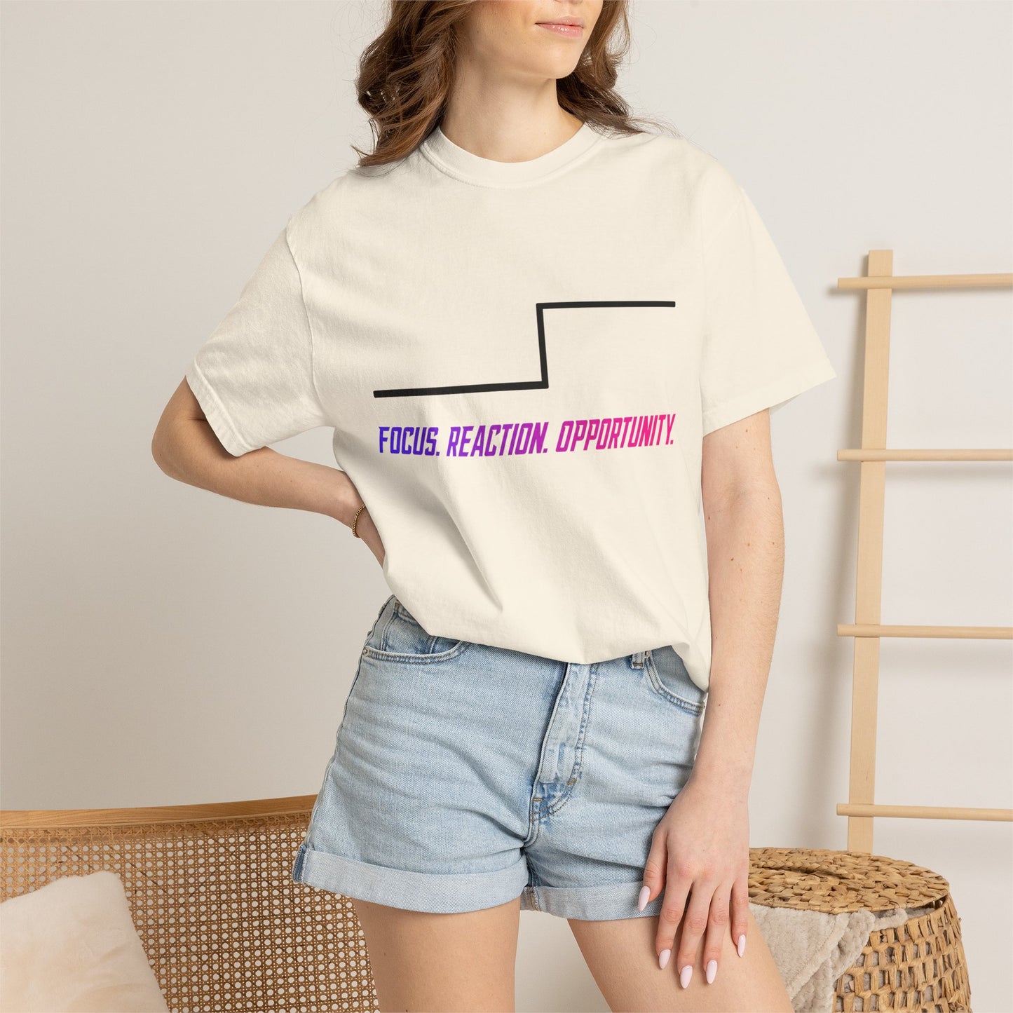 Focus. Reaction. Opportunity. T-Shirt — Minimalist Motivational Graphic Tee