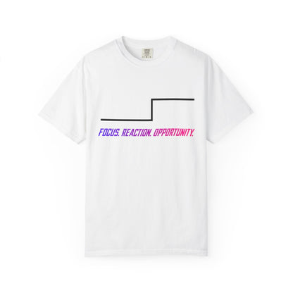 Focus. Reaction. Opportunity. T-Shirt — Minimalist Motivational Graphic Tee