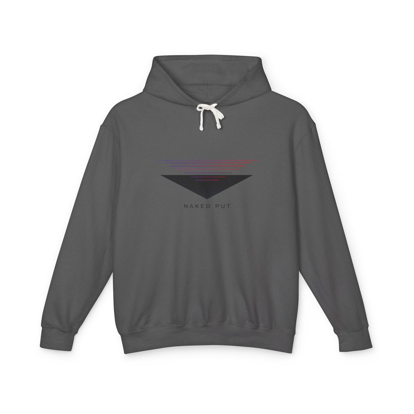 Naked Put Hoodie — Lightweight Hooded Sweatshirt with 'naked put' Graphic