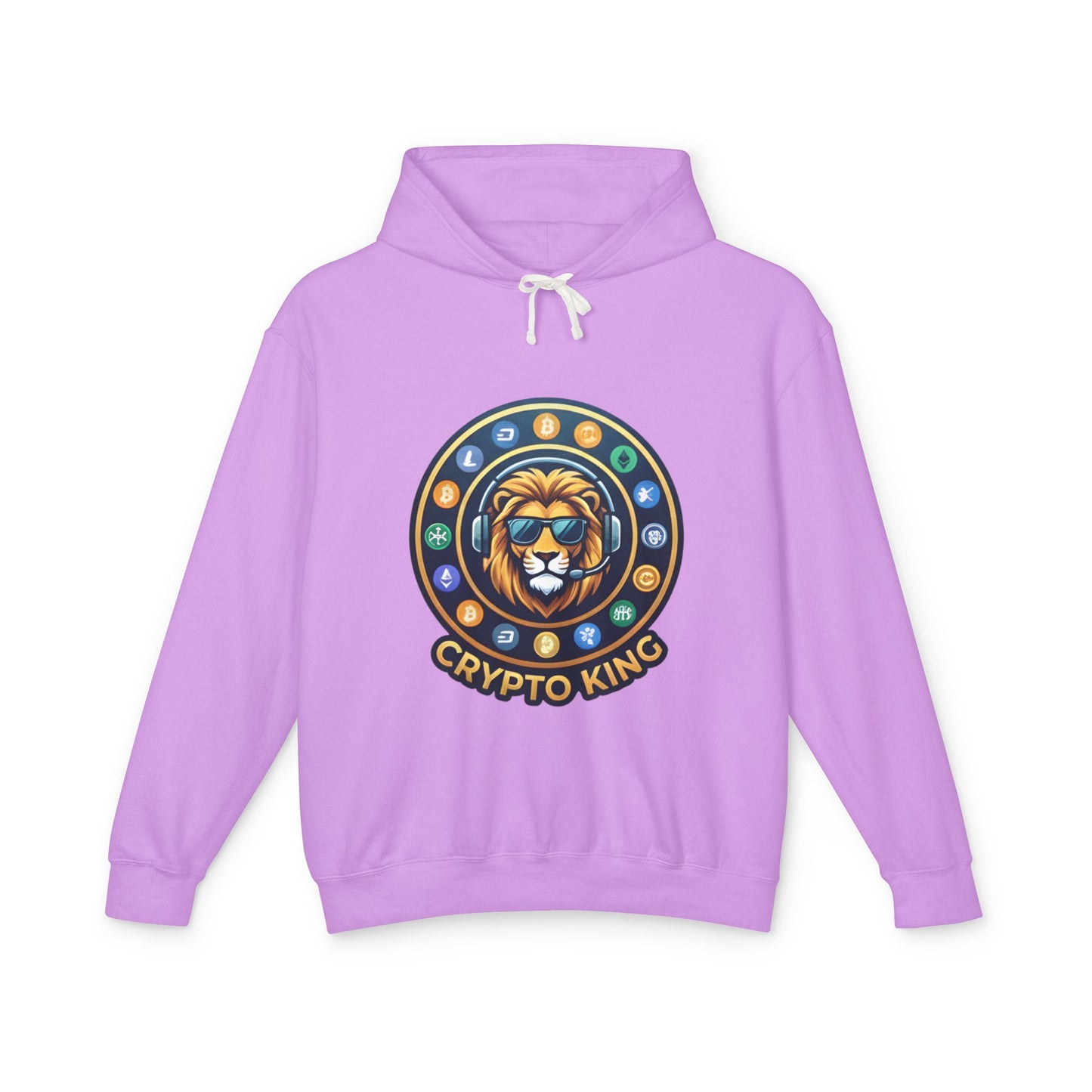 Crypto King Hoodie — Lion Crest Cryptocurrency Graphic Hoodie