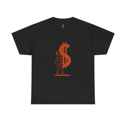 T-Shirt — Red Dollar Sign Statue Graphic Tee