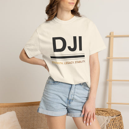 DJI Logo T-Shirt — Strength. Legacy. Stability. Crew Neck Tee