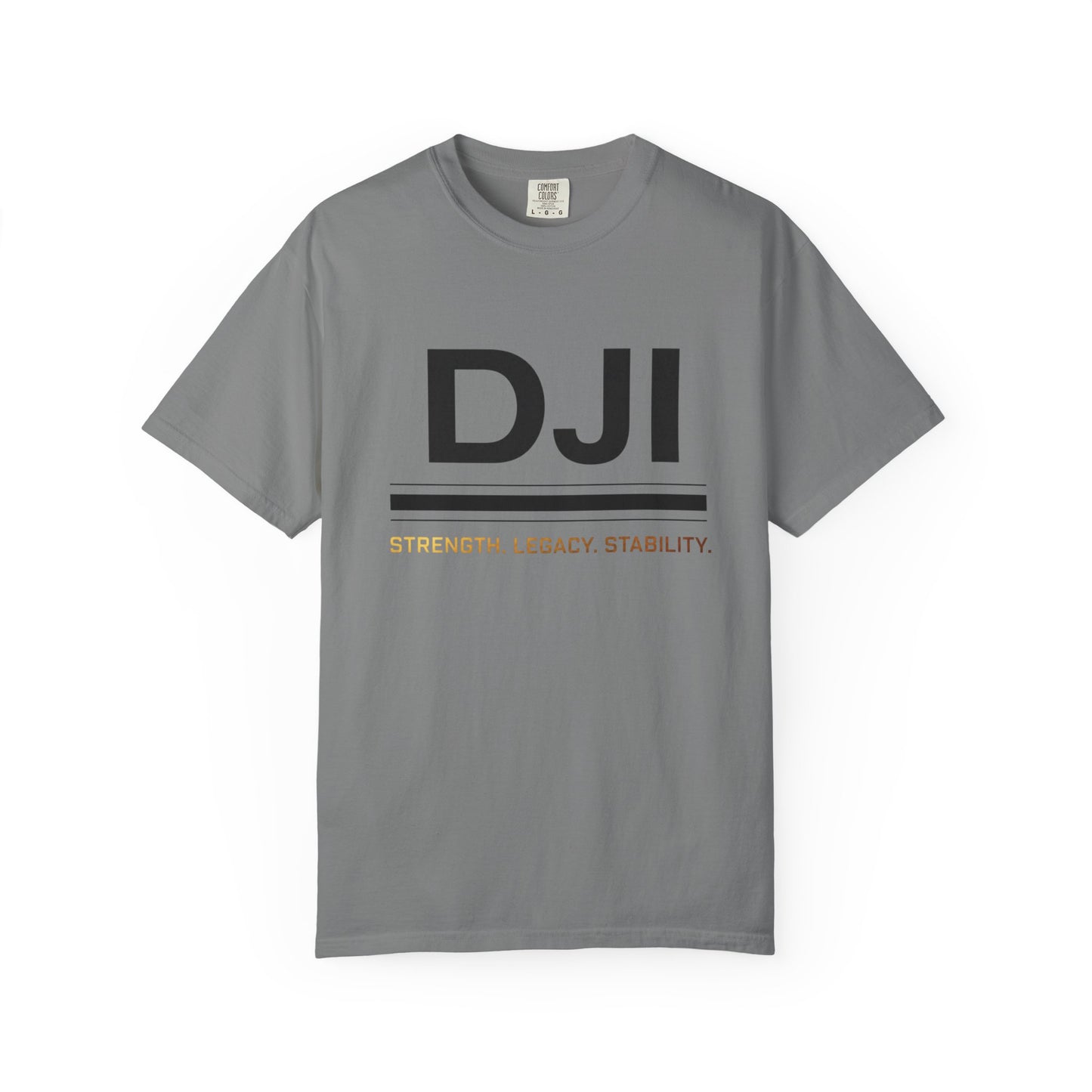 DJI Logo T-Shirt — Strength. Legacy. Stability. Crew Neck Tee